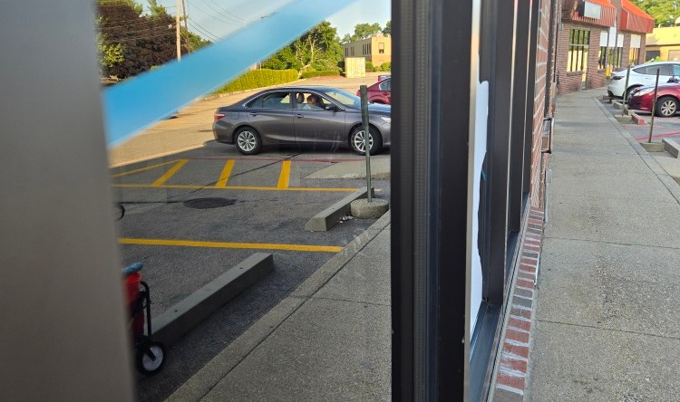 Commercial storefront window cleaning